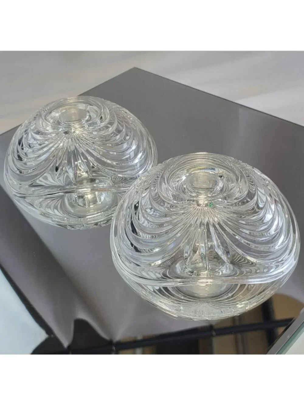 Vintage Royal Crystal Rock Aurea Taper Single Light Candle Holder - Set of 2